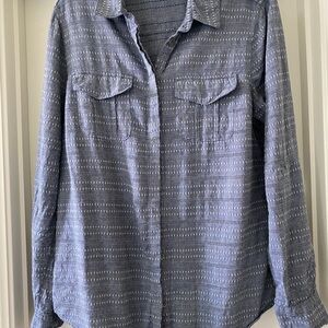 Roxy Textured Blue Button-Up Shirt